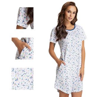 Koszula damska LUNA kod 58 biała w serduszka