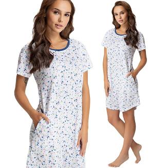 Koszula damska LUNA kod 58 biała w serduszka