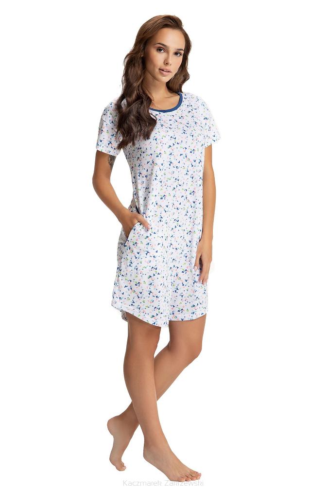 Koszula damska LUNA kod 58 biała w serduszka