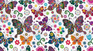 Ręcznik plażowy 100x180 biały folkowe motyle