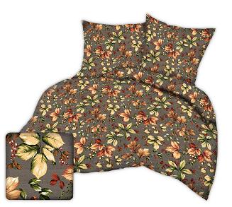 Pościel z kory 200x220 grafitowa jesienne liście