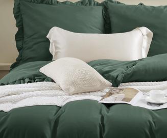 Pościel Ruffy 140x200 butelkowa z falbanką