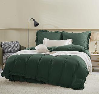 Pościel Ruffy 140x200 butelkowa z falbanką