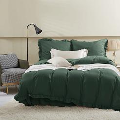 Pościel Ruffy 140x200 butelkowa z falbanką