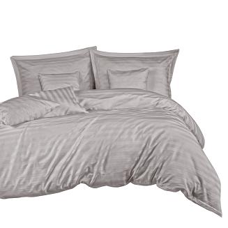 Pościel satyna bambusowo-bawełniana STRIPE GREY 140x200 Darymex jednokolorowa szara
