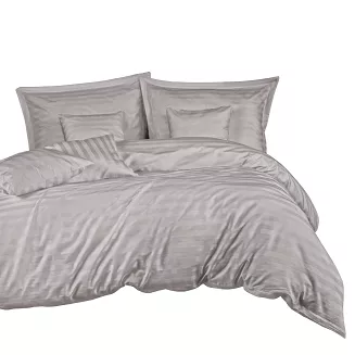 Pościel satyna bambusowo-bawełniana STRIPE GREY 140x200 Darymex jednokolorowa szara