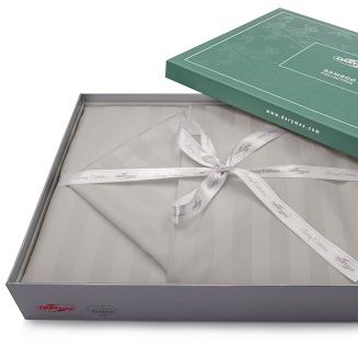 Pościel satyna bambusowo-bawełniana STRIPE GREY 140x200 Darymex jednokolorowa szara