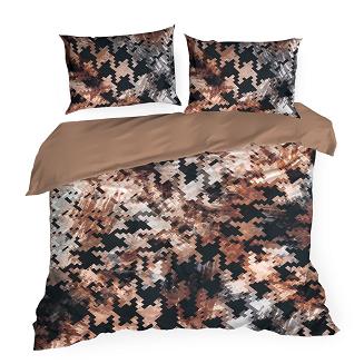 Pościel satynowa ZOJA 160x200 Eurofirany brązowy/czarny