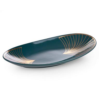 Patera dekoracyjna LOTOS10 40x20 Eurofirany turkusowa