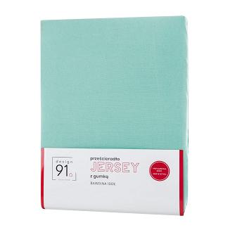Prześcieradło jersey z gumką  120x200 Design91 miętowy