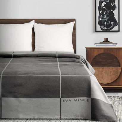 Koc narzuta ELEGANT3 220x240 Eva Minge Eurofirany srebrny stalowy krata