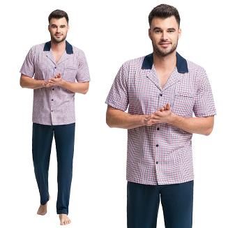 Piżama męska LUNA kod 770 bordowa