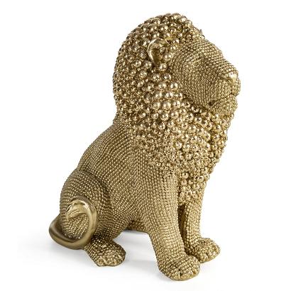 Figurka dekoracyjna ELDO 15x9x18 Eurofirany szampański siedzący lew