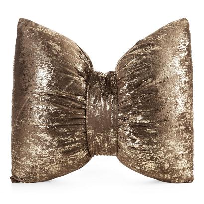 Poduszka dekoracyjna KOKARDA1 45x55 Eurofirany brązowa z błyszczącym nadrukiem