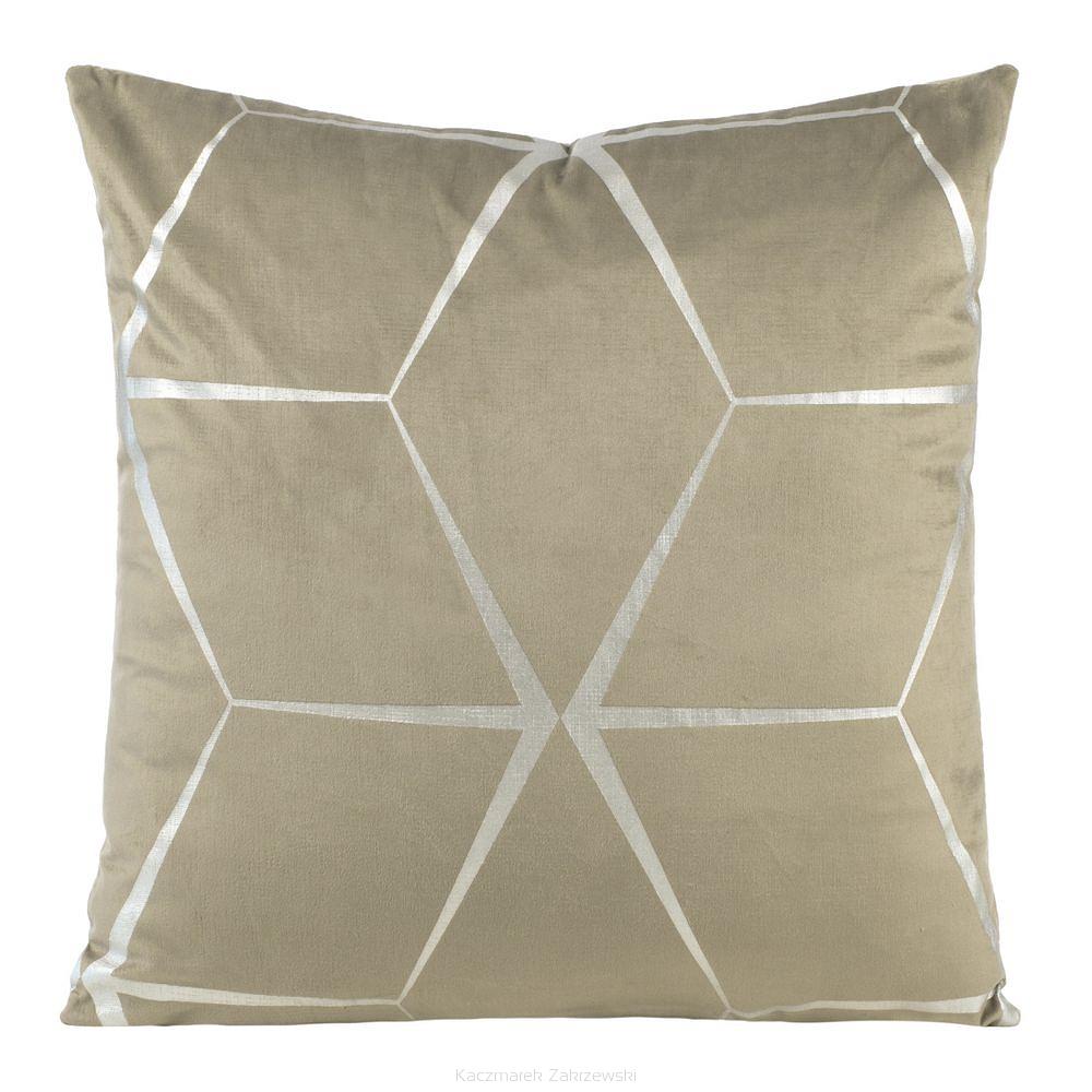 Poszewka dekoracyjna BLINK 45x45 Eurofirany ciemnobeżowy/srebrny