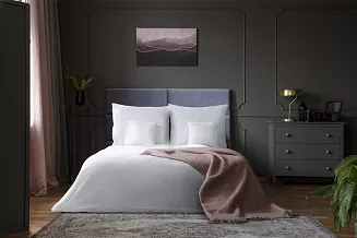 biała poszwa hotelowa 160x200 adamaszek 5mm (zakład)