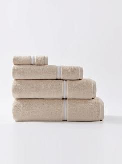 Ręcznik bawełniany LIBRE 30x30 beżowy z białą bizą