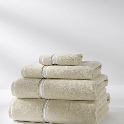 Ręcznik bawełniany LIBRE 30x30 beżowy z białą bizą