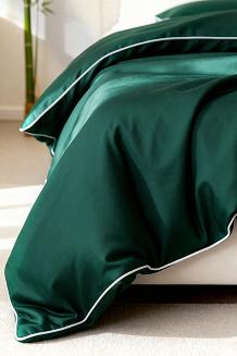 Pościel bambusowa 140x200 butelkowa z białą bizą