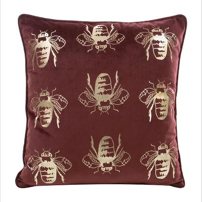 Poszewka dekoracyjna BLINK-15N 45x45 Eurofirany czerwona w złote trzmiele