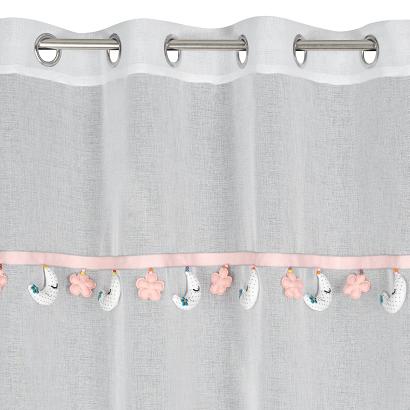 Firana gotowa na przelotkach MOON 140x250 Eurofirany biała