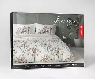Pościel satynowa Home Satin 140x200 biała w koralowe pomarańczowe smukłe kwiaty