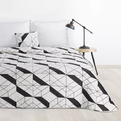 Narzuta dekoracyjna GEO 200x220 ekri czarna geometria