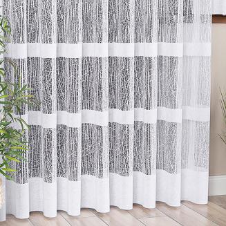 Firanka żakardowa gotowa na żabki WIKTORIA 300x250 biała