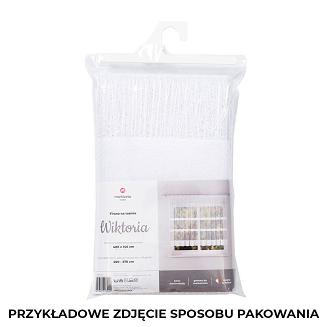 Firanka żakardowa gotowa na żabki WIKTORIA 300x250 biała