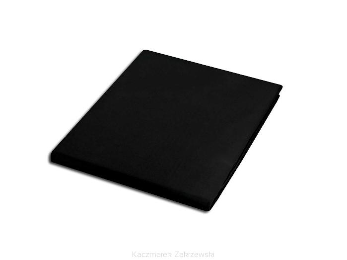 Prześcieradło satyna bawełniana bez gumki 200x220 czarne