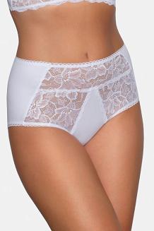 Figi damskie z wysokim stanem i koronką Babell kod 186 białe