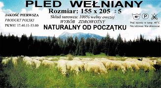 Koc wełniany 100% wełna jednobarwny z frędzlami szary