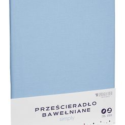 Prześcieradło bawełniane bez gumki SIMPLY 220x240 błękitne