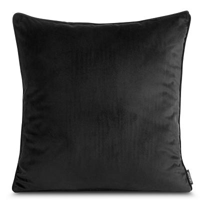 Poszewka dekoracyjna MADIE 45x45 Eurofirany czarna welwetowa kontrastowa lamówka
