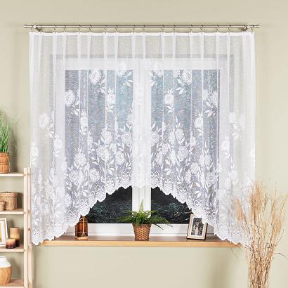 Firanka żakardowa gotowa na żabki MONIKA 300x160 biała