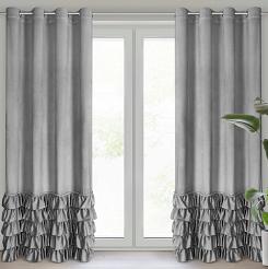 Zasłona gotowa na przelotkach CARLI 140x250 Eurofirany srebrny