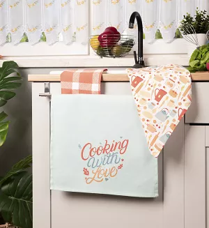 COOKING WITH LOVE Komplet 3 ścierek kuchennych, rozmiar 40x60cm S00012/SCI/001/040060/1