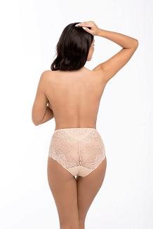 Figi damskie z wysokim stanem i koronką Babell kod 2009 beżowe