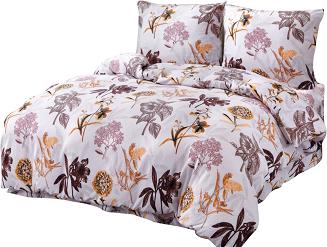 Pościel polarowa 160x200 welur szara ruda bordowa jesienne kwiaty