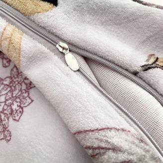 Pościel polarowa 160x200 welur szara ruda bordowa jesienne kwiaty