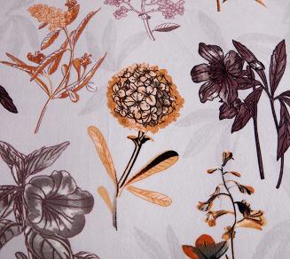 Pościel polarowa 160x200 welur szara ruda bordowa jesienne kwiaty