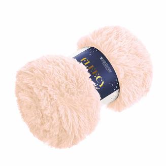 Koc narzuta na łóżko FLEECY 200x220 włochacz o strukturze futra brzoskwiniowy