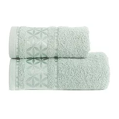 Ręcznik bawełniany PAOLA 70x140 miętowy z bordiurą w rozety