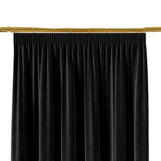 Zasłona gotowa na taśmie VELVI 140x250 czarna