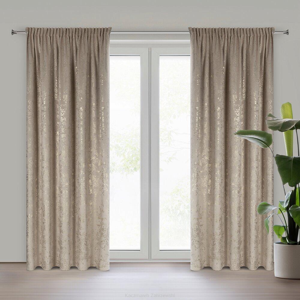 Zasłona gotowa na taśmie FELIS 140x270 Eurofirany beżowy