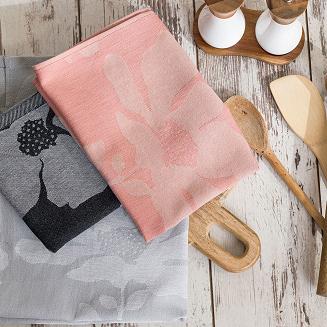 Ścierka kuchenna bawełna egipska SOFIKO 50x70 kwiaty czarna szara