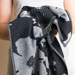 Ścierka kuchenna bawełna egipska SOFIKO 50x70 kwiaty czarna szara