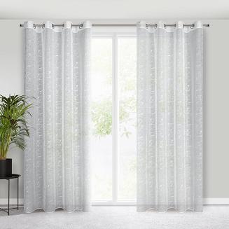 Firana gotowa na przelotkach REVA 140x250 Eurofirany srebrny