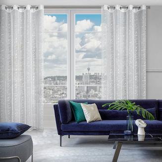 Firana gotowa na przelotkach REVA 140x250 Eurofirany srebrny