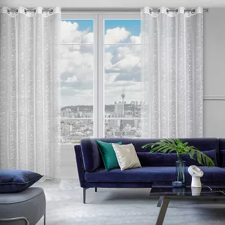 Firana gotowa na przelotkach REVA 140x250 Eurofirany srebrny